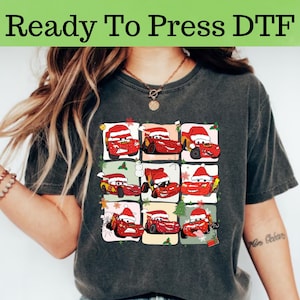 Lightning McQueen Christmas DTF, Disney Cars Christmas DTF Transfer, Disney Cars DTF, Lightning McQueen Christmas Shirt,Disney Christmas Tee