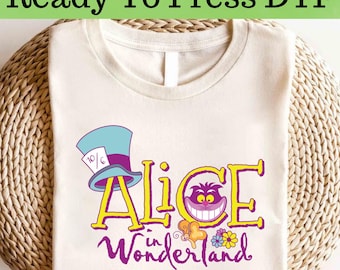 Alice i Underlandet DTF, Disney Alice i Underlandet DTF Transfer, Disneyland Prinsessa DTF, Alice i Underlandet T-shirt, Disney Wendy T-shirt
