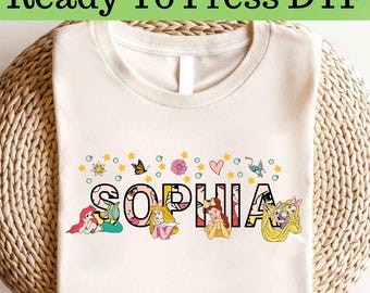 Disney Princesses Custom DTF, Disney Princesses DTF Transfer, Disney Princess Character DTF, Disney Princess Shirt, Princess Character Shirt