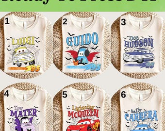 Lightning McQueen and Friends Halloween DTF, Disney Cars DTF Transfer, Disney Cars DTF, Lightning McQueen Halloween Shirt, Disney Cars Shirt