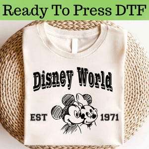 Camiseta DTF de Mickey y Minnie de Disney World, camiseta DTF de Minnie Mouse de Disney, camiseta DTF de Mickey Mouse, camiseta de Disney, camiseta de Mickey y sus amigos
