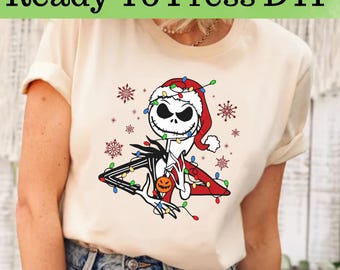 Jack Skellington Christmas DTF, Disney Nightmare DTF Transfer, Jack and Sally DTF, Jack Skellington Dtf, Disney Christmas Dtf