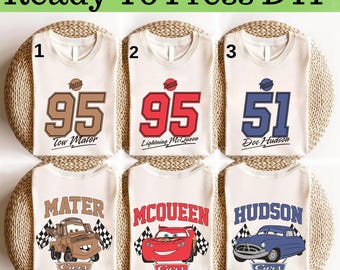 Disney Cars Characters DTF, Disney Cars DTF Transfer, Lightning McQueen and Friends DTF, Disney Lightning McQueen Shirt, Disney Cars Shirt