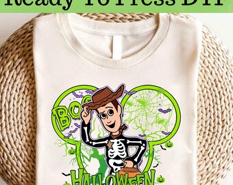 Toy Story Woody Halloween DTF, Disney Toy Story-karaktärer DTF-överföring, Disney Halloween DTF, Toy Story-karaktärer Halloween DTF