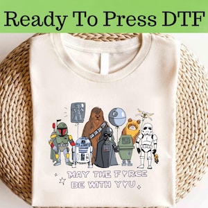 Disney Star Wars May The Force Be With You DTF, Star Wars Characters DTF Transfer, Star Wars DTF, Disney Star Wars Dtf, Darth Wader Dtf