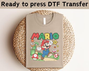 Super Mario DTF Transfer, Mario Luigi Yoshi Bowser Shirt Graphic