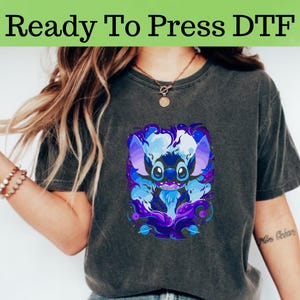 Silueta de Stitch de Disney (DTF), Retrato de Stitch de Disney (DTF), Lilo de Disney (DTF), Camiseta de Stitch y Lilo de Disney, Camiseta de pareja de Stitch y Lilo