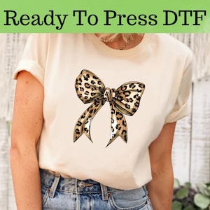 Leopard Coquette Bow DTF, Girly Girl Bow Aesthetic DTF Transfer, Girly Bow Trending DTF, Watercolor Coquette Bow, Coquette Aesthetic Bow