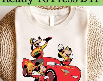 Disney Cars and Mickey Friends DTF, Disney Cars DTF Transfer, Mickey and Friends DTF, Disney Lightning McQueen Shirt, Disney Cars Shirt