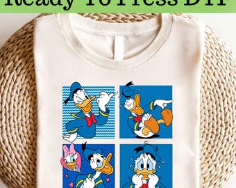 Disney Donald Duck and Daisy Duck DTF, Disney Donald Duck DTF, Mickey Characters DTF Transfer, Disney Donald Mood Shirt, Donald Duck Shirt