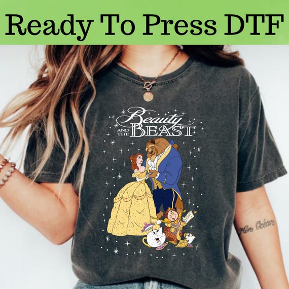 BEAUTY & THE BEAST 2023 Tシャツ Beauty and the Beast DTF, Disney Princess Beauty DTF Transfer