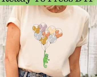 Disney Pascal with Mickey Balloon DTF, Disney Pascal DTF Transfer, Disney Princess Rapunzel DTF, Disney Pascal Tee, Disney Princess Tee
