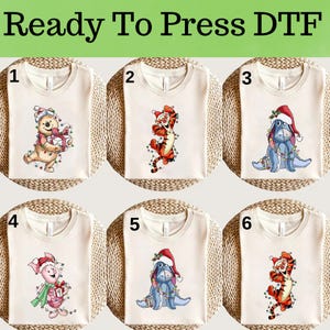 Disney Winnie The Pooh jul DTF, Winnie The Pooh karaktärer DTF, Winnie The Pooh jul DTF överföring, Winnie The Pooh jultröja