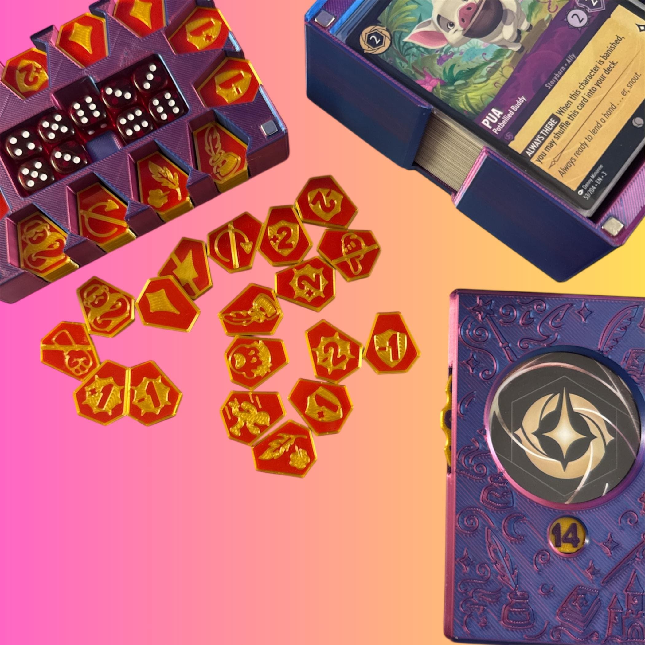 Lorcana Deck Box: Lore Counter, Token Tray & Dice Storage