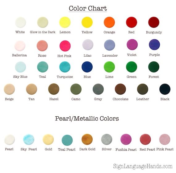 Sign Language Colors Chart