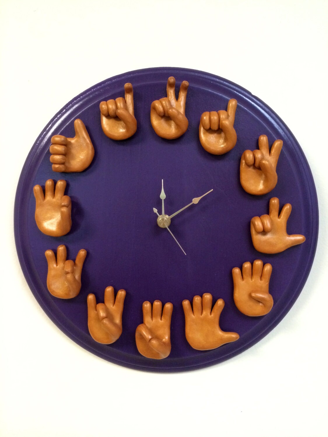 Sign Language Clock Handmade ASL Clock Telling Time Etsy