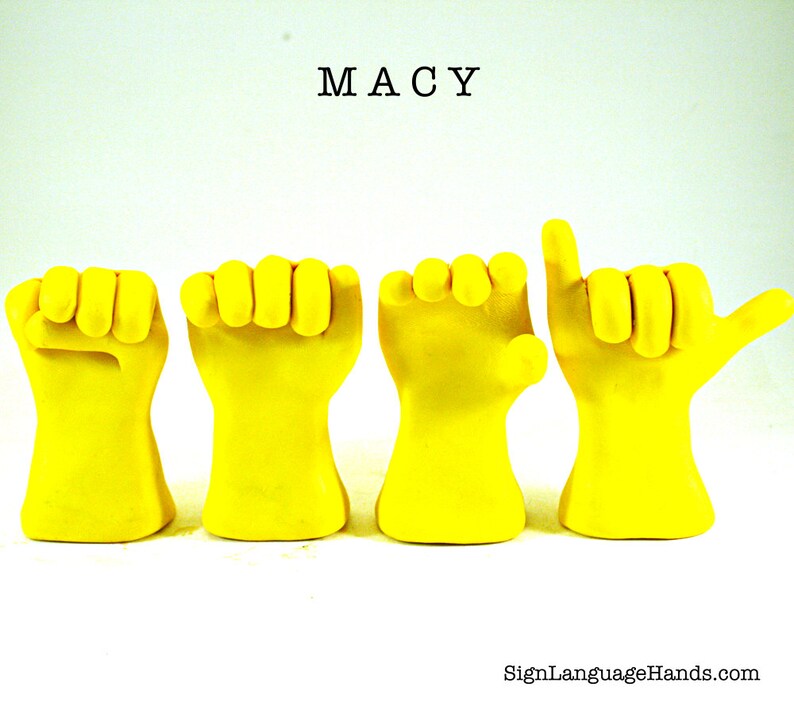 Name in ASL Hand Sculpture Art Name Decoration Unique Etsy