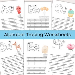 26 Alphabet Tracing Worksheets Preschool, Uppercase Lowercase Letter Tracing, Preschool Worksheets