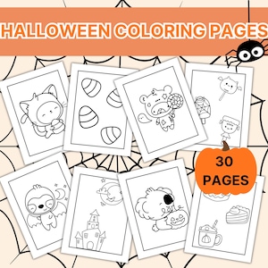 Halloween Coloring Pages, Halloween Kids Coloring Pages, 30 Pages