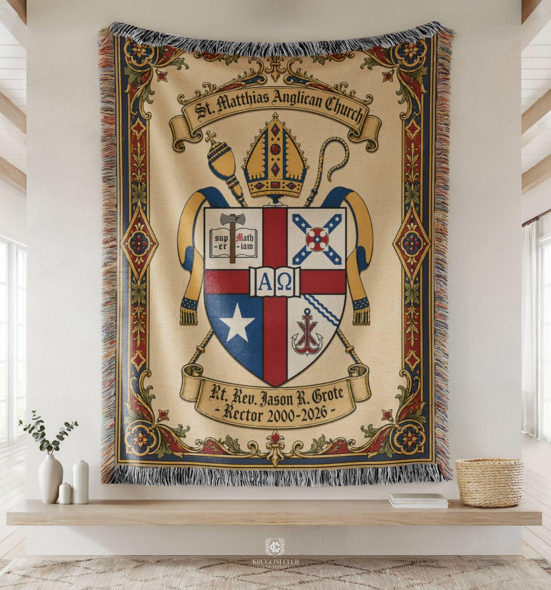 Ecclesiastical Heraldry Wallhanging | Anglican Coat of Arms Tapestry ...