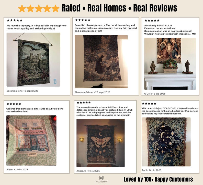 Medieval Forest Dragon Woven Tapestry | 100% Cotton Gothic Wall Hanging | Heirloom Castlecore Decor | Dark Academia Fantasy Blanket image 7