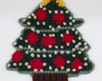 Popcorn star Christmas tree magnet 7 count Plastic canvas pdf pattern digital download