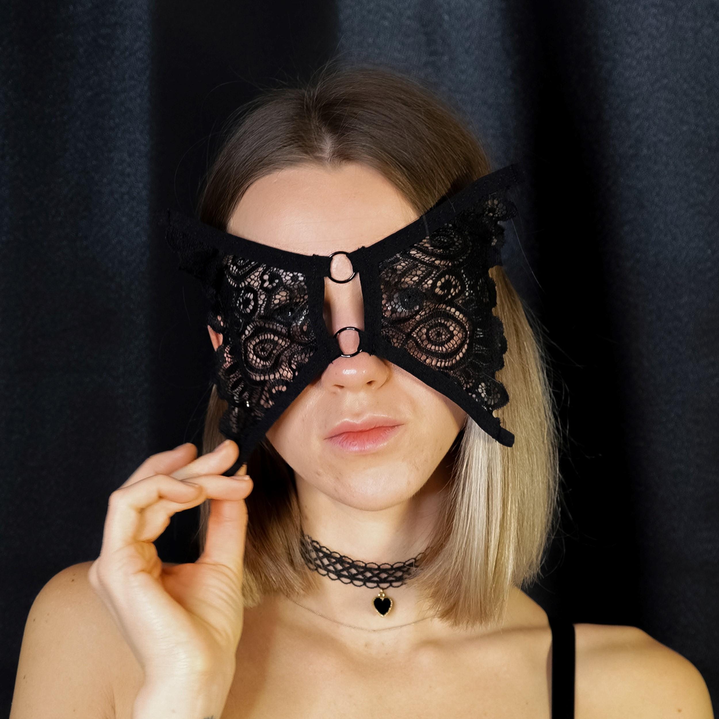 Black Mistress Mask, Face Mask, Submissive mask, BDSM Mask, Blindfold Mask, Fetish Mask, Fetishwear Mask, Kinky Mask