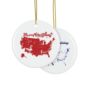 Frohe Weihnachten Frohe Feiertage Ornament, Trump Weihnachtsschmuck, frohe Weihnachten Amerika und glückliches neues Jahr, Wahlkarte, Republikaner,MAGA