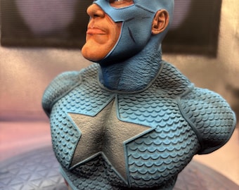 Busto del Capitán América - Pintado a mano