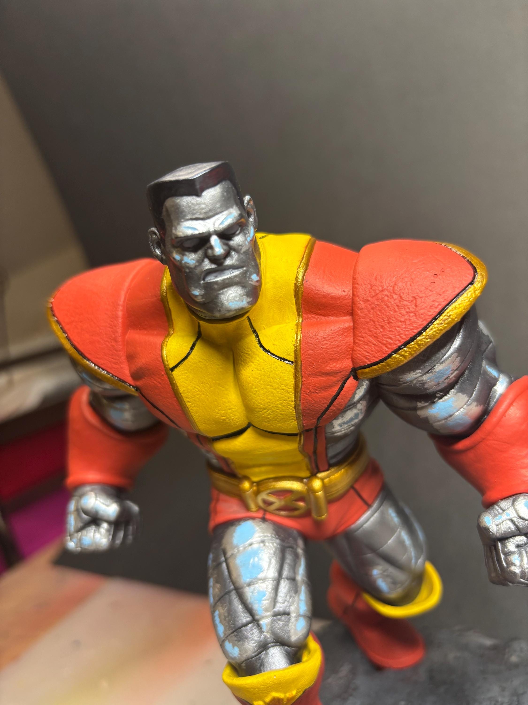 Colossus X-Men Hand Painted Statue with custom base