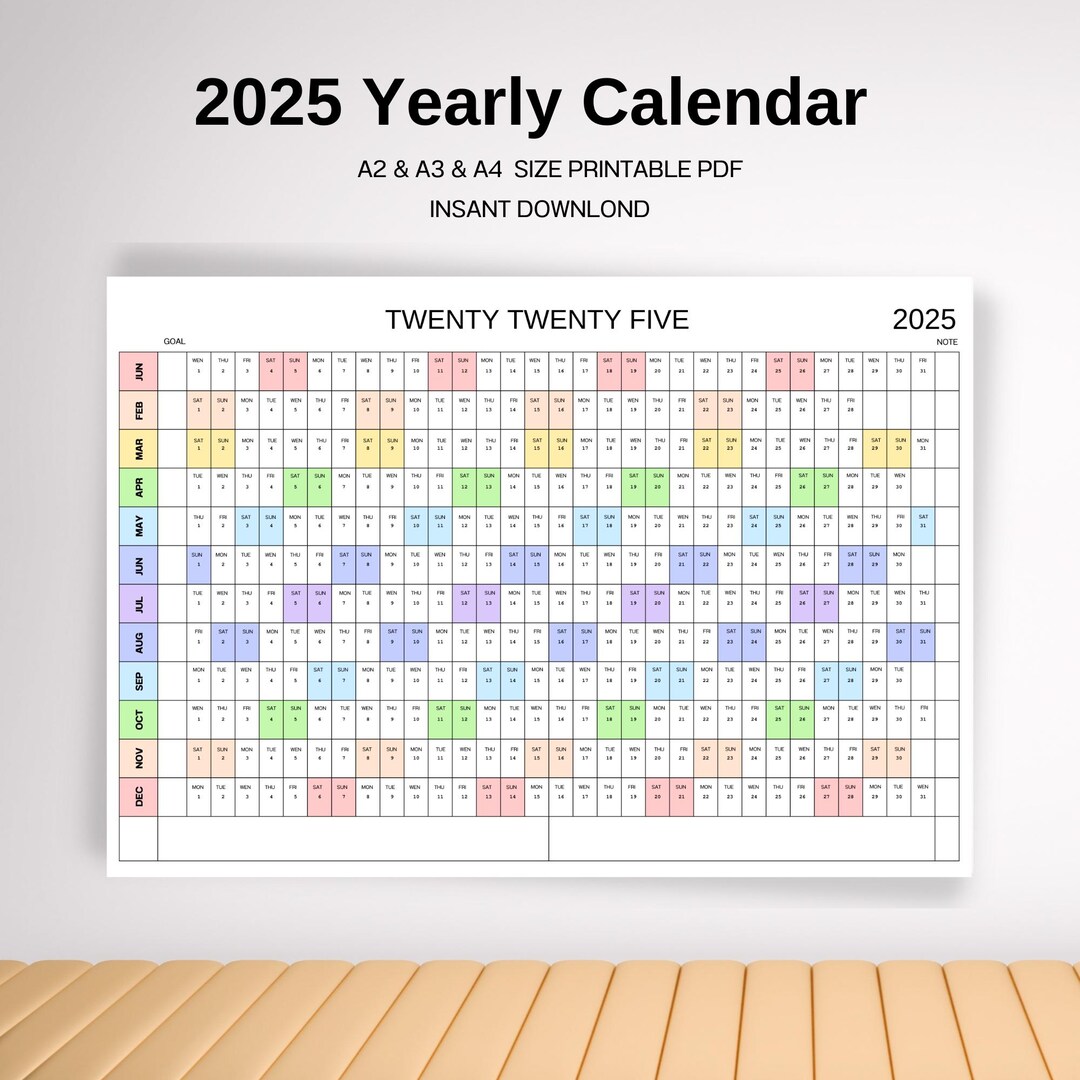 2025 Year At Glance Printable | 2025 Planner Pdf Free – JMOH