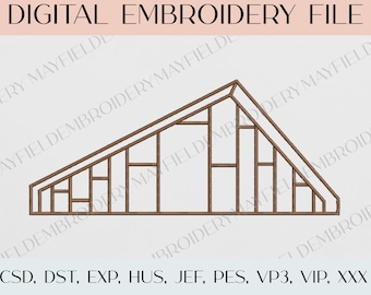 Folklore Cabin - Embroidery Design File 3 Sizes (10 in, 7 in, 4 in)