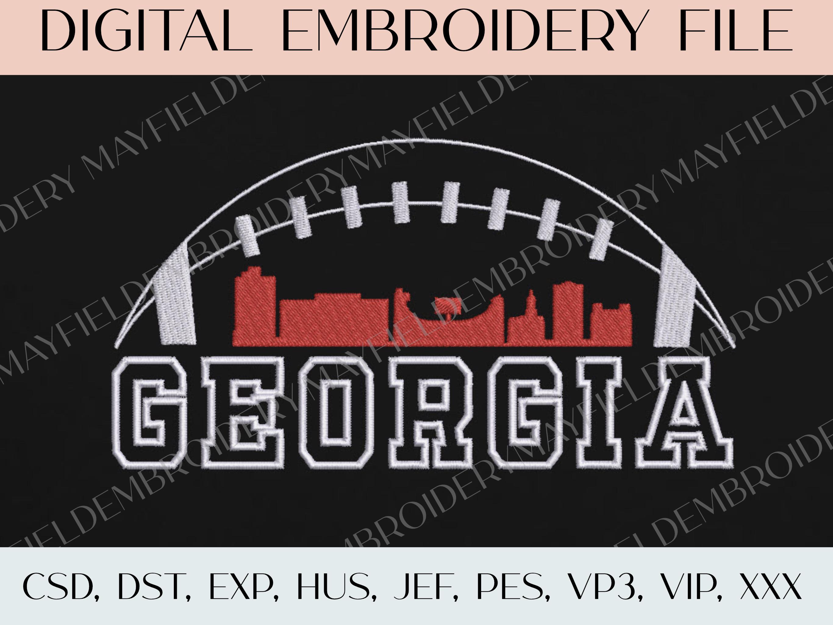 Athens Georgia Football Skyline - Embroidery Digital File ONLY (8x8 and 4x4 sizes)