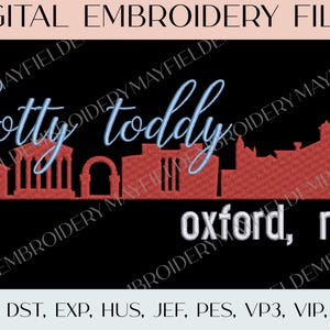 Oxford Mississippi Digital Embroidery Design | 4 Sizes | College Town Design