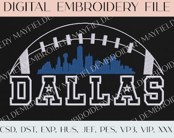 Dallas Football Skyline - Stickdatei NUR digitale Datei