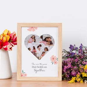 Personalized &quot;Mom Puzzle&quot; Poster | Piece that holds together | Canva editable template | Instant download | Gift | Mother&#39;s Day