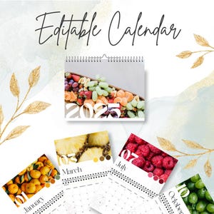 2025 Calendar Template with Fruits | Wall Calendar | Canva Editable Template | Instant Download | Printable | Custom | DIY