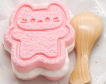 Kitty Sandwich Cookies Taba Squishy (~130g) | fidget toy| stress reliever| kawaii| desk buddy| anxiety reliever emotional support |cute gift