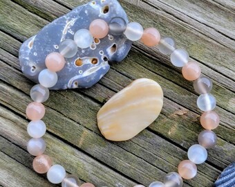 6mm Multi Moonstone Bracelet Bead Bracelet Mineral Crystal Jewelry Healing