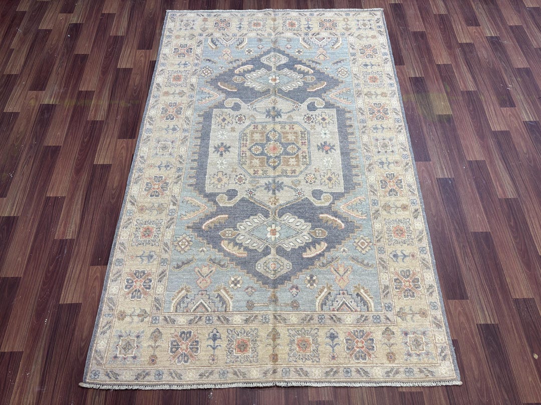 Soft Blue Neutral Heritage Accent Rug– Antique Inspired Anatolian ...