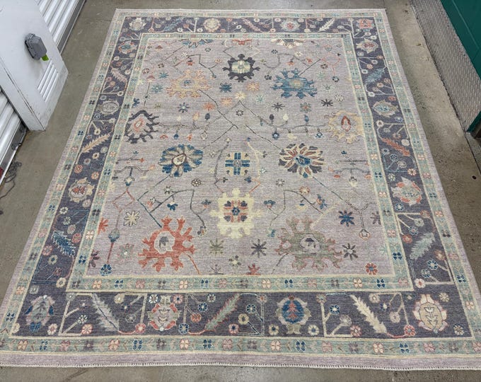 8x10 Gorgeous soft pink tribal oushak livingroom rug - Turkish style hand knotted natural dyes wool rug - rugs for bedroom - dining room rug