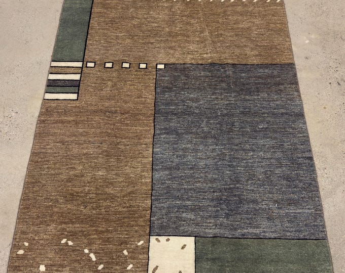 Authentic Afghan Gebbah Rug - Luxurious Hand-Knotted Wool - Rich Textured Decor - Artisanal Home Accent - Warm, Inviting, 5x6 Area Rug