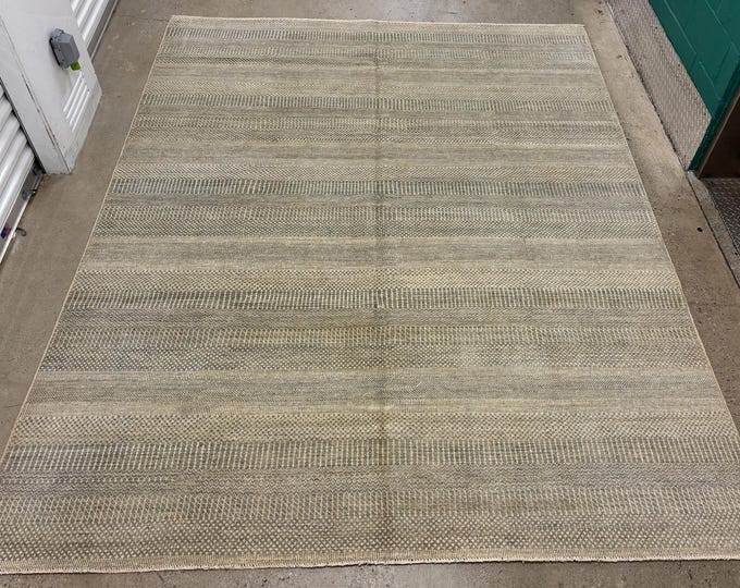 8x10 stunning Modern abstract Oriental rug - Afghan hand knotted wool rug - striped rug - diningroom rug - rugs for livingroom - bedroom rug