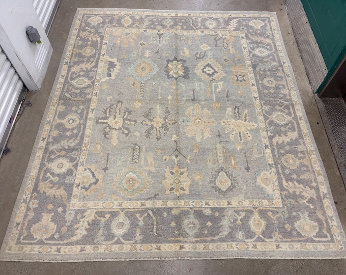 8x10 soft light pastel gray Oushak Rug - Afghan hand knotted wool oriental rug - flooring art homedecor rug - Bedroom rug - diningroom rugs