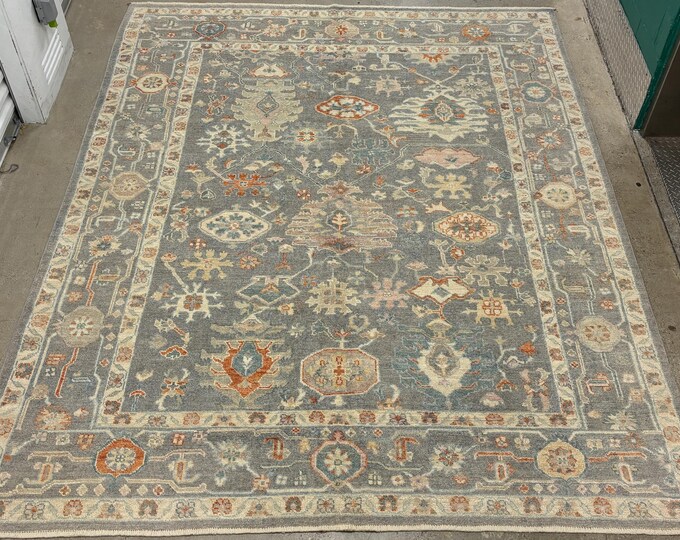 8x10 ft Gray oushak rug - Natural dyes wool rug - oreintal area rug - Traditional rug - rugs for bedroom - dining room rug - tribal rug