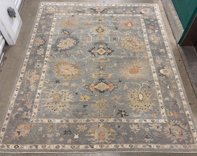 8x10 soft light pastel gray oushak rug - afghan hand knotted wool oriental rug - flooring art homedecor rug - bedroom rug - diningroom rugs