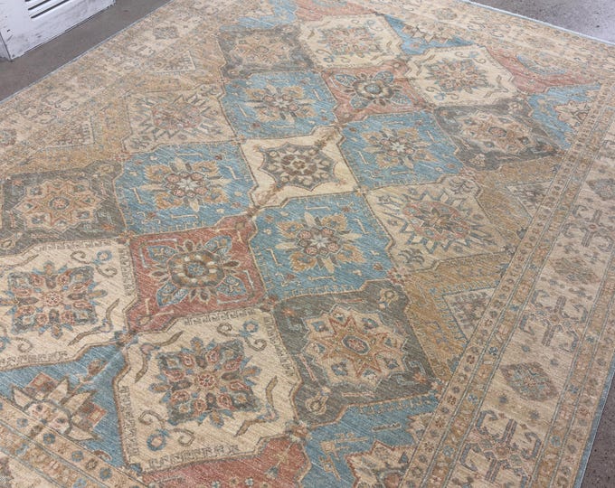 8x10 Nomad Tribal bakhtiyari sky Blue rug - traditional handwoven wool natural color rug - Floral rug - Rugs for living room - bedroom rug