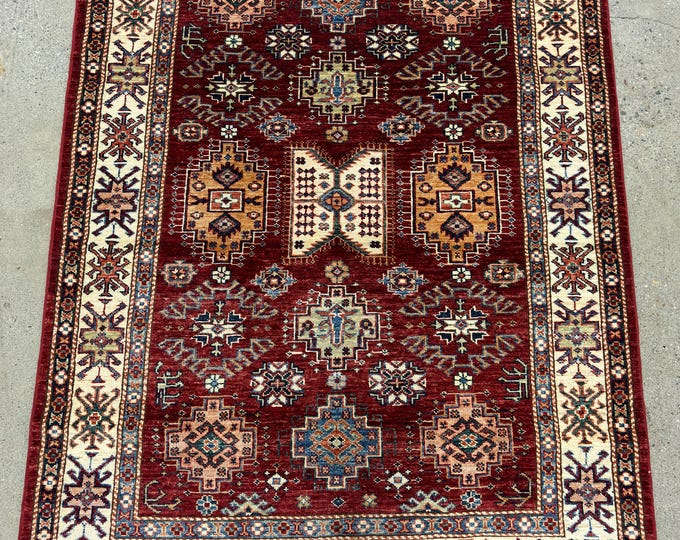 home decor living and flooring area rug 4x6 tribal hand woven wool oriental rug - traditional rug - vintage rug - rug for small living room