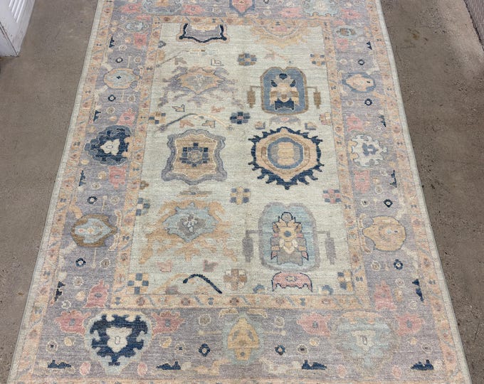 6x9 Nomad soft light pastel oushak rug - afghan hand knotted wool oriental rug - flooring art homedecor rug - bedroom rug - living room rug