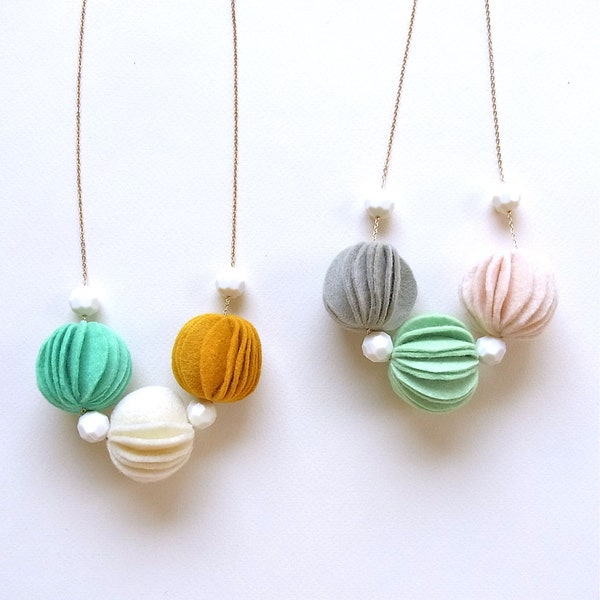 Kuru Maru Felt Ball Necklace